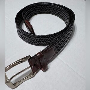 Men's Torino Dark Brown Braided Leather Belt. Made in USA SIZE 36